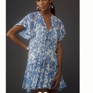Anthropologie Maeve Ruffle Mini Dress